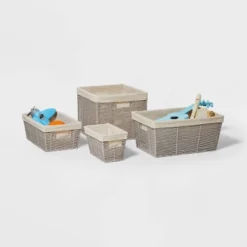 16" X 9" X 6" Woven Twisted Paper Rope Media Basket Gray - Brightroom™ -Decor Haven Shop GUEST 054d99f6 5bc4 4b73 87f9 e39da675c247