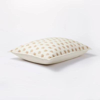 Lofty Cotton Slub Woodblock Print Floral Quilt Sham White/Mauve – Threshold™ Designed With Studio McGee 2 Lofty Cotton Slub Woodblock Print Floral Quilt Sham White/Mauve – Threshold™ Designed With Studio McGee - Image 2