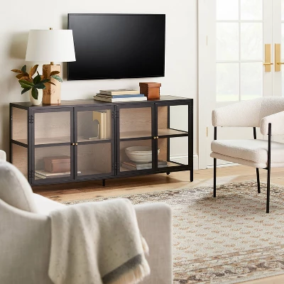 Crystal Cove Glass TV Stand For TVs Up To 59" - Threshold™ Designed With Studio McGee 1 Crystal Cove Glass TV Stand For TVs Up To 59" - Threshold™ Designed With Studio McGee