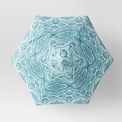 7.5'x7.5' Decorative Trim Scalloped Outdoor Market Umbrella Blue - Opalhouse™ Designed With Jungalow™ -Decor Haven Shop GUEST 3480178a 70b9 4096 bef0 b5fe8b7a355b