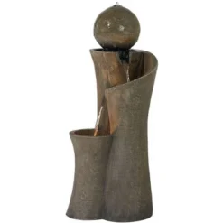 John Timberland Modern Sphere Curve Zen Outdoor Floor Water Fountain 39 1/2" With LED Light For Exterior Garden Yard Lawn 10 John Timberland Modern Sphere Curve Zen Outdoor Floor Water Fountain 39 1/2" With LED Light For Exterior Garden Yard Lawn -Decor Haven Shop GUEST 53e21d99 ddf9 4f1e b03c b825481c54df