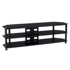 Travers Open Shelves TV Stand For TVs Up To 82" Black - CorLiving -Decor Haven Shop GUEST 54f85528 267a 418b bedf 533a44ec7149