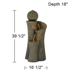 John Timberland Modern Sphere Curve Zen Outdoor Floor Water Fountain 39 1/2" With LED Light For Exterior Garden Yard Lawn 12 John Timberland Modern Sphere Curve Zen Outdoor Floor Water Fountain 39 1/2" With LED Light For Exterior Garden Yard Lawn -Decor Haven Shop GUEST 5b3cd70c eb1d 4aa8 96df 0b7e66311b0d