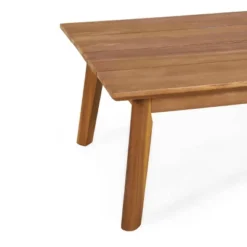 2pc Ellendale Outdoor Acacia Wood Loveseat & Coffee Table Teak/White - Christopher Knight Home