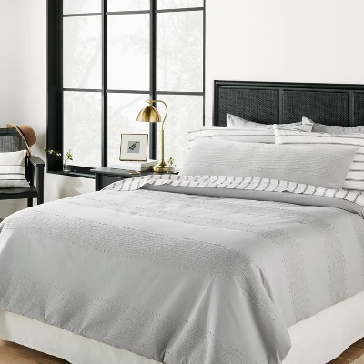 16"x42" Slub Center Stripe Oversized Lumbar Bed Pillow - Hearth & Hand™ With Magnolia 1 16"x42" Slub Center Stripe Oversized Lumbar Bed Pillow - Hearth & Hand™ With Magnolia