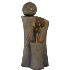 John Timberland Modern Sphere Curve Zen Outdoor Floor Water Fountain 39 1/2" With LED Light For Exterior Garden Yard Lawn 11 John Timberland Modern Sphere Curve Zen Outdoor Floor Water Fountain 39 1/2" With LED Light For Exterior Garden Yard Lawn -Decor Haven Shop GUEST 7c445082 607e 4cbf b13f 2ff341ac65fa