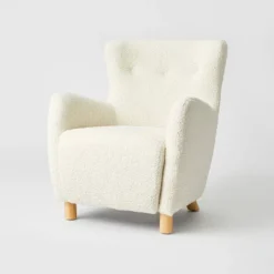 Kessler Wingback Faux Sherling Accent Chair Cream - Threshold™ Designed With Studio McGee 13 Kessler Wingback Faux Sherling Accent Chair Cream - Threshold™ Designed With Studio McGee -Decor Haven Shop GUEST a09f34e6 88c9 4d02 ba31 f262090269f8