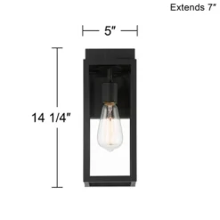 John Timberland Titan Modern Outdoor Wall Light Fixtures Set Of 2 Mystic Black 14 1/4" Clear Glass For Post Exterior Barn Deck House Porch Yard Patio 11 John Timberland Titan Modern Outdoor Wall Light Fixtures Set Of 2 Mystic Black 14 1/4" Clear Glass For Post Exterior Barn Deck House Porch Yard Patio -Decor Haven Shop GUEST a27e4b64 40ee 49e5 ab3d 8e501414a7da