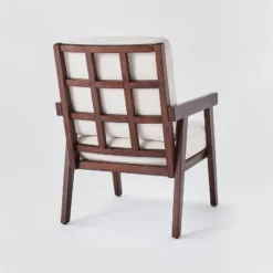 Grantsville Wood Frame Accent Chair With Grid Back - Threshold™ Designed With Studio McGee -Decor Haven Shop GUEST c413361e a903 45e3 9f19 7ac166bd22f3