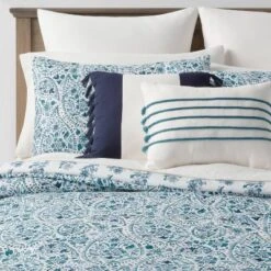 12pc Reversible Paisley Print Comforter & Sheets Set Blue/Dark Teal Blue - Threshold™ -Decor Haven Shop GUEST e3f1ec9a 3b66 4053 b0fe 00d8eb4ecda8
