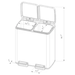 60L Stainless Steel Step Trash And Recycle Can - Brightroom™ -Decor Haven Shop GUEST e7721439 02d4 4cbb 994a 7467bdac2ef2
