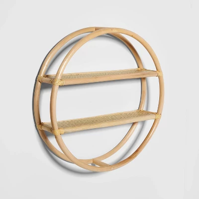 Rattan Kids' Round Shelf Natural - Pillowfort™ 2 Rattan Kids' Round Shelf Natural - Pillowfort™ - Image 2