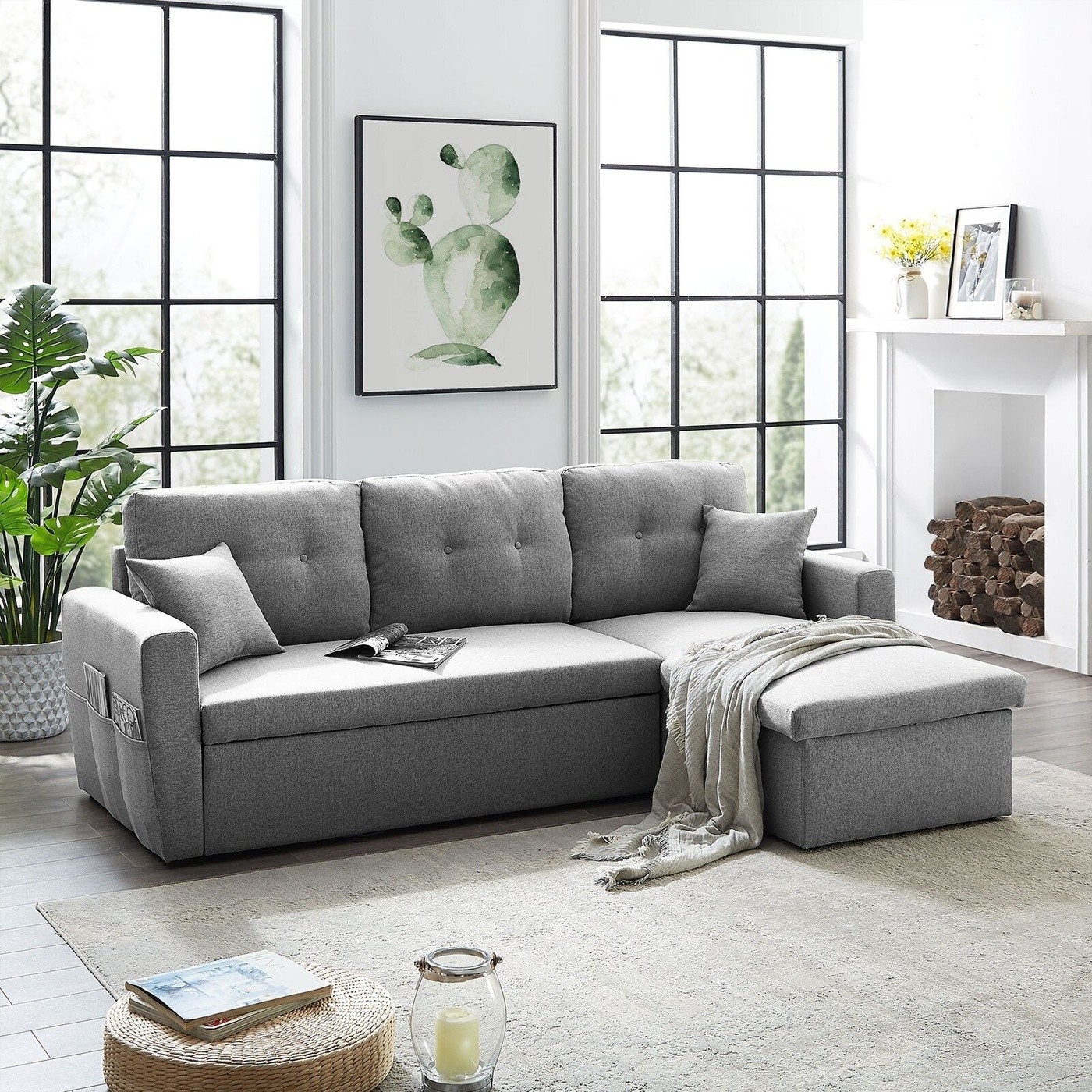 Decor Haven Shop -Decor Haven Shop square arm sofa bed